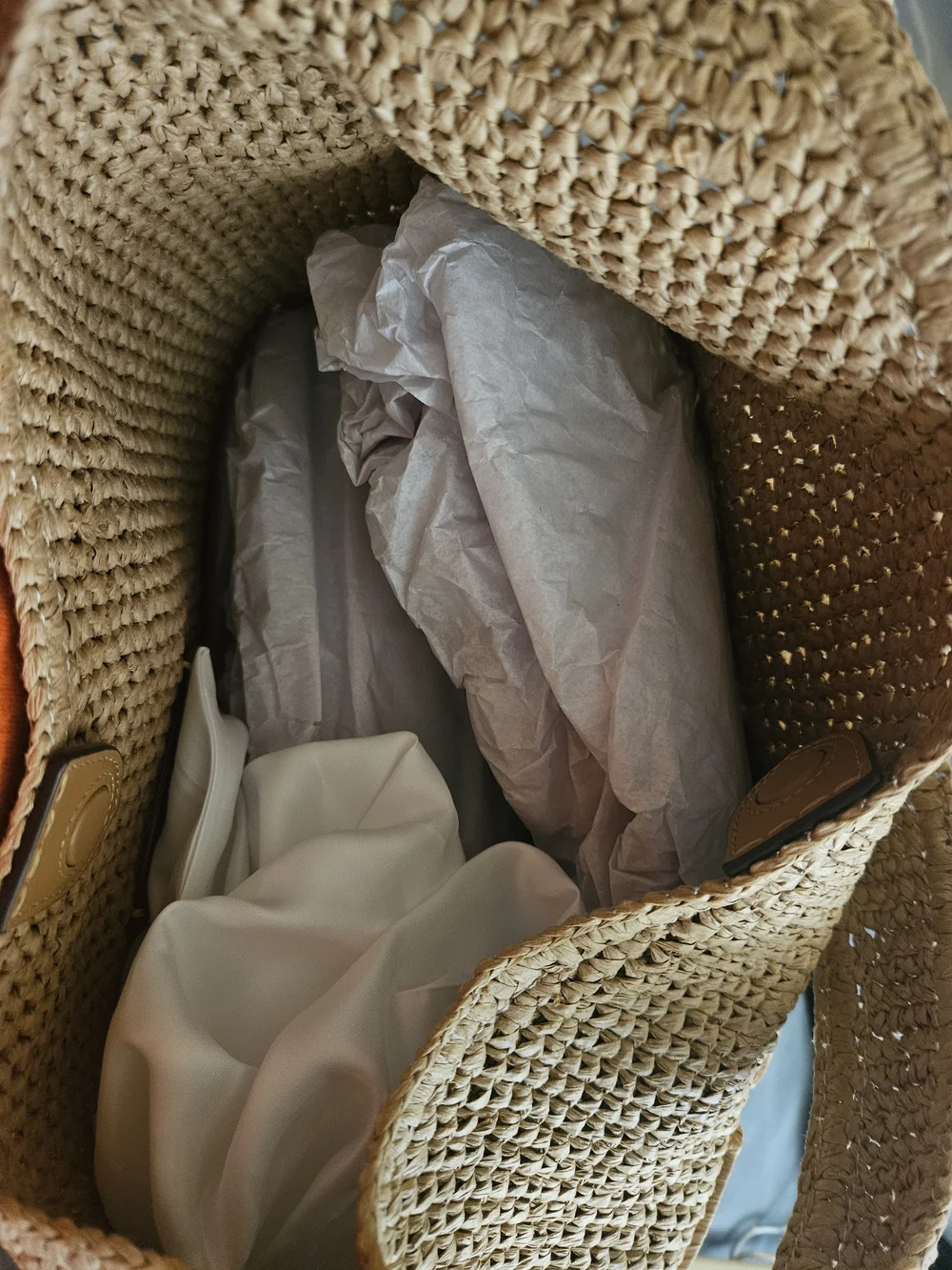 COACH New York Woven Straw Hobo Bag in Tan